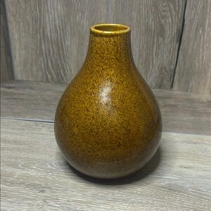 Vintage Brown Speckled Ceramic Vase • Mid Century Modern Pottery • Home Decor